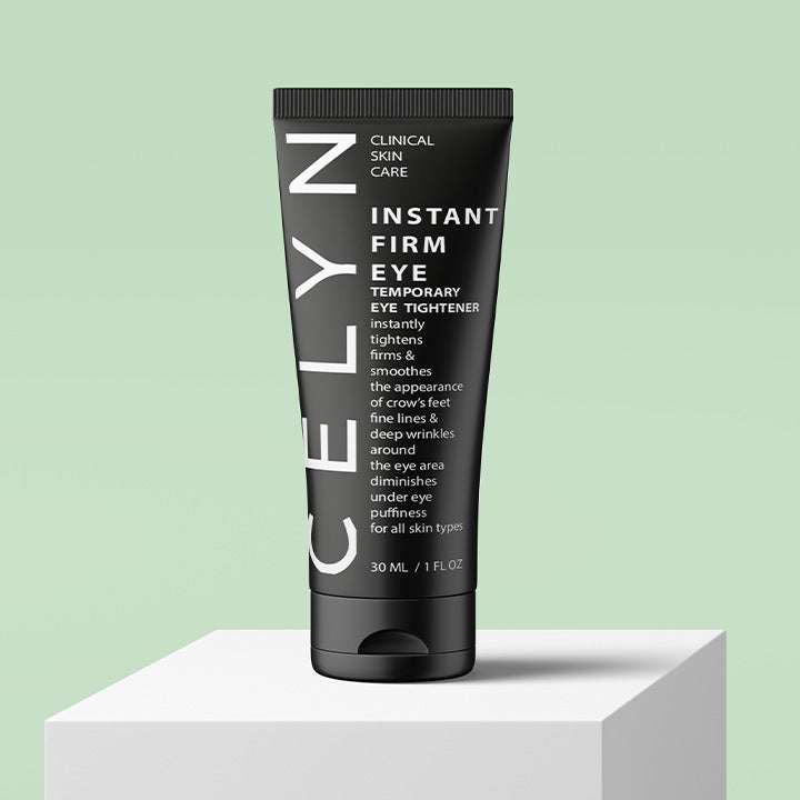Eye Care Products eye cream in a black tube, 30ml, with instant firming formula for under-eye puffiness