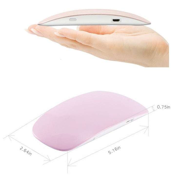 Light Therapy Machine, slim pink and white ABS nail lamp with curved design, USB port and compact size