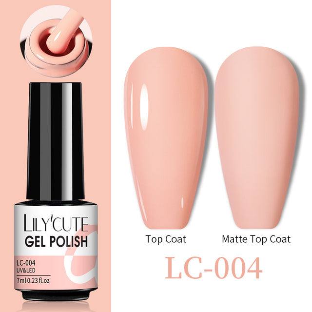 Color Changing Thermal Gel nail polish in soft peach pink, 7ml bottle with glossy and matte swatches shown