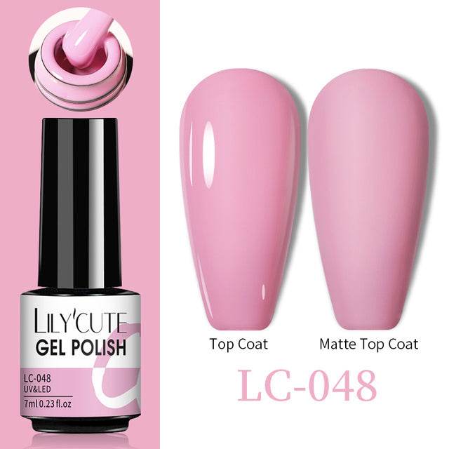Color Changing Thermal Gel nail polish in soft pink, glossy and matte finishes, 7ml bottle with brush applicator